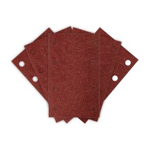 Schuurvellen met klittenband, rechthoekig 80 x 130 mm, P80, 5 stuks, met 8 gaten voor 04-623
