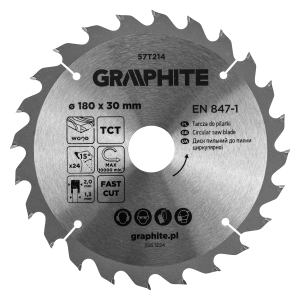 Circular saw blades with HM tips 180 x 30mm, 24 teeth