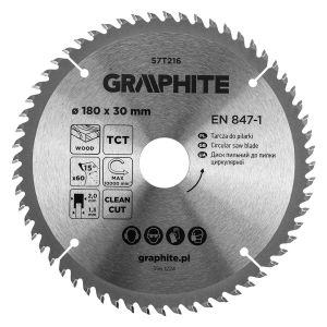 Saw blade, widia, 180 x 30 mm, 60 teeth