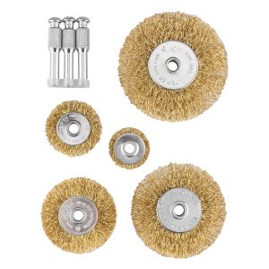 Schijfstaalborstels, golfdraad, messing, 25, 38, 50, 63, 75 mm, 5 stuks