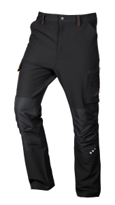 Mix&Match work trousers, 4 way stretch, black and orange, size L