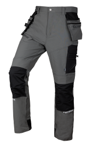 Mix&Match work trousers, 4 way stretch, with holsters, Cordura, grey/black, size S