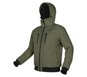 Geïsoleerde jas met OUTDOOR capuchon, groen, maat XXXL