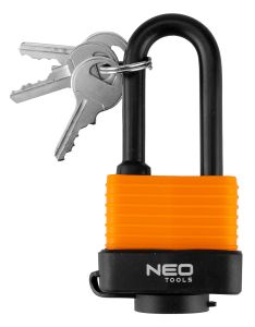Hangslot, lange waterdichte gelamineerde rubberen afdekking. 40mm