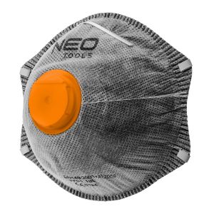 Stof-halfmasker, met actieve koolstof FFP2, met klep, 3 stuks.