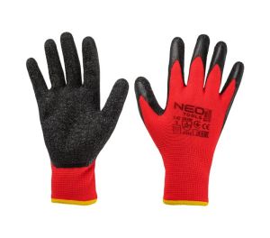 Werkhandschoenen, met latex bekleed polyester (crincle), 3121X, maat 8 (kaart)