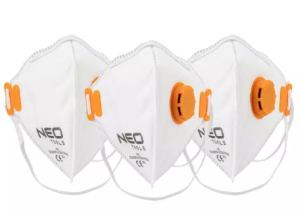 Opvouwbaar halfmasker FFP2, met ventiel, 3 stuks