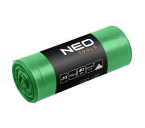 Afvalzakken 120 L, groen met tape, 40 mic, 10 st.