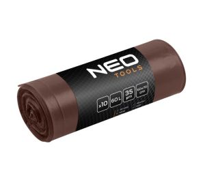 Afvalzakken 60 L, bruin, 35 mic, 10 st.
