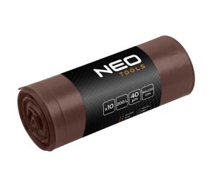 Afvalzakken 200 L, bruin, 40 mic, 10 st.