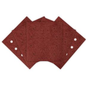 Schuurvellen met klittenband, vierkant 113 x 113 mm, P80, 5 stuks, met 8 gaten voor 04-623