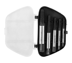 Schroeftrekkers voor gebroken schroeven, 3-19 mm, set van 5 stuks.