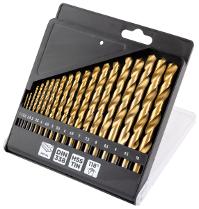 Metaalborenset HSS TiN 1-10mm 19 delig