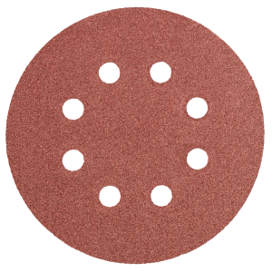 CIRKELSCHUURPAPIER 8 GATEN 125MM VELCRO K100