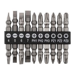 Set omkeerbare bits SL4/5/6/7, PH1/2/3, PZ1/2/3 x 65 mm, 10 stuks