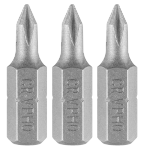 PH0 x 25 mm bits, 3 stuks