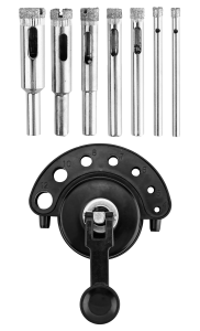 Diamantboren 4-12 mm met geleider, set van 8 stuks.