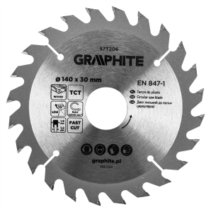 Saw blade, widia, 140 x 30 mm, 24 teeth
