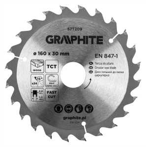 Saw blade, widia, 160 x 30 mm, 24 teeth