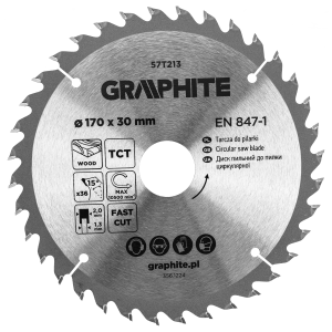 Circular saw blades with HM tips 170 x 30mm, 36 teeth