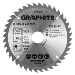 Saw blade, widia, 180 x 30 mm, 40 teeth