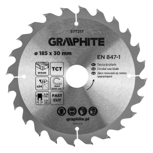 Saw blade, widia, 185 x 30 mm, 24 teeth