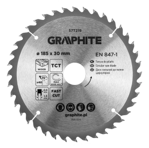 Saw blade, widia, 185 x 30 mm, 40 teeth
