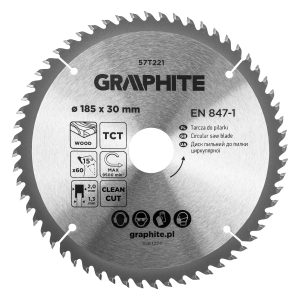 Saw blade, widia, 185 x 30 mm, 60 teeth