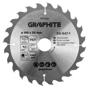 Saw blade, widia, 190 x 30 mm, 24 teeth