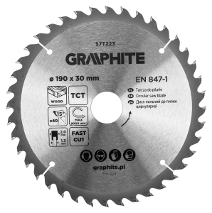 Saw blade, widia, 190 x 30 mm, 40 teeth