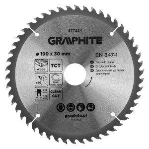 Saw blade, widia, 190 x 30 mm, 50 teeth