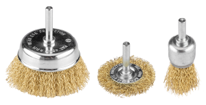 Staalborstels Golfdraad, Messing, 25, 50, 75 mm, 3 stuks, 6 mm schacht