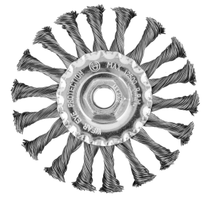 Schijfstaalborstel 115 mm, getorste draad, staal, M14