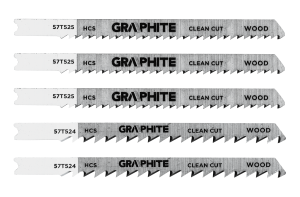 Decoupeerzaagbladenset, 6 TPI, 10 TPI, HCS, U-klauwplaat, 5 stuks