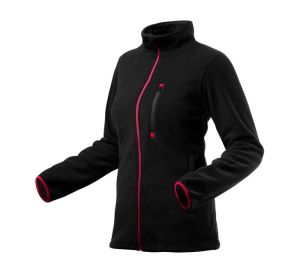 Women fleece jacket, black, size M