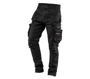 5 pockets working trousers DENIM, black, size M