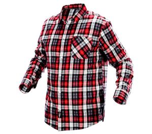 Flannel men shirt, red-black-white, size M