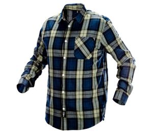Flannel men shirt, dark blue-olive-black, size M