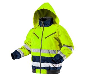 High vision working jacket, insulated, yellow, size M