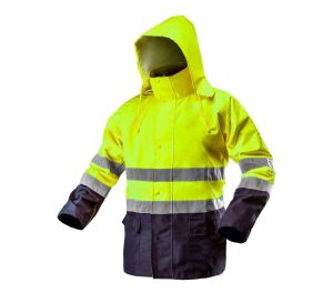 High vision working jacket, waterproof, yellow, size M