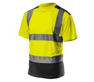 High visibility T-shirt, dark bottom, yellow, size M