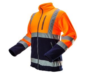 High visibility polar fleece jacket, orange, size M