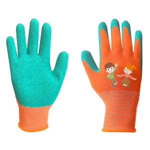 WERKHANDSCHOENEN VOOR KINDEREN, POLYESTER MET LATEXCOAT (CRINCLE), MAAT 5