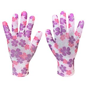 TUINHANDSCHOENEN, POLYESTER, BLOEMENPATROON, MAAT 9