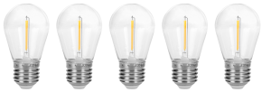 Lampen 5 stuks. 1W, E27 voor slinger