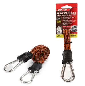 Bungee Cord Plat 60cm met Karbijnhaken